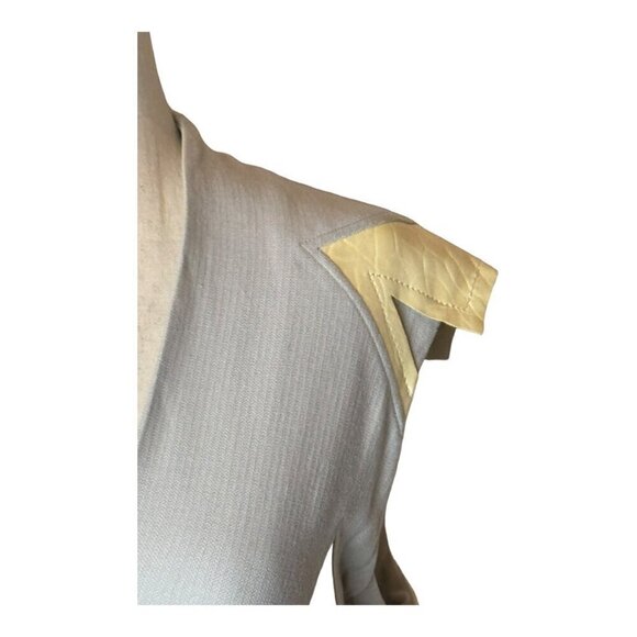 Helmut Lang Dress‎ Women 10 Gray Cream Blistered Leather Panel Sheath Mini - Picture 6 of 13